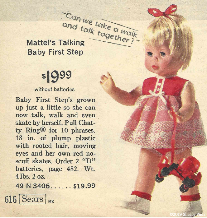 1964 mattel baby first step doll